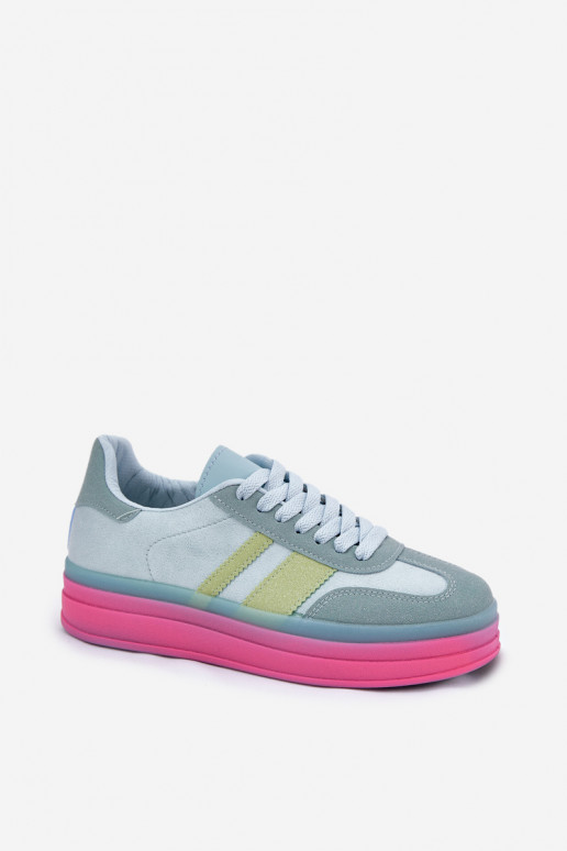 Blauwe sneakers met platform Ovivene