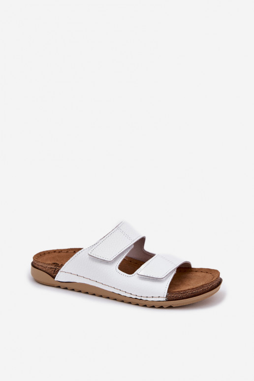Weiße Damenlederslipper Inblu AA0005GU