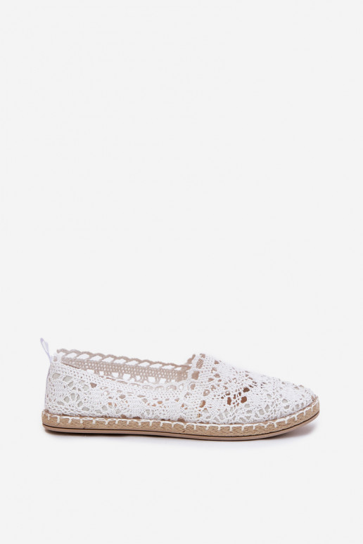 Espadrilles blanches pour femmes en dentelle Adelira
