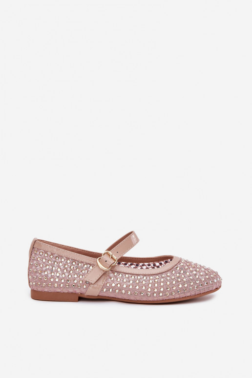 Ballerines décorées avec des sangles et des boucles couleur sable Avirae