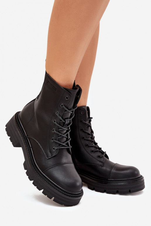 Wärmende Damen-Arbeitsstiefeletten Big Star OO274140 in Schwarz