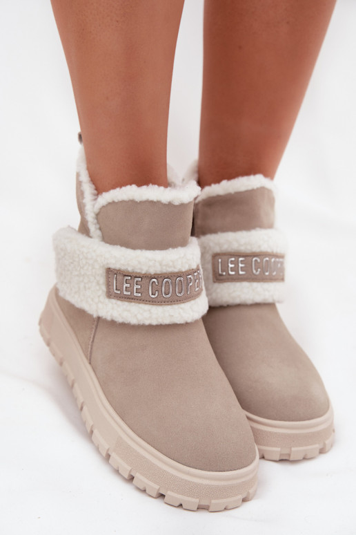 Bottes de neige pour femmes en daim naturel avec isolation Lee Cooper LCJ-25-01-3739 en gris
