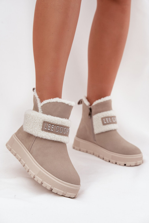 Dames sneeuwlaarzen van natuurlijk suede met isolatie Lee Cooper LCJ-25-01-3739 in grijs
