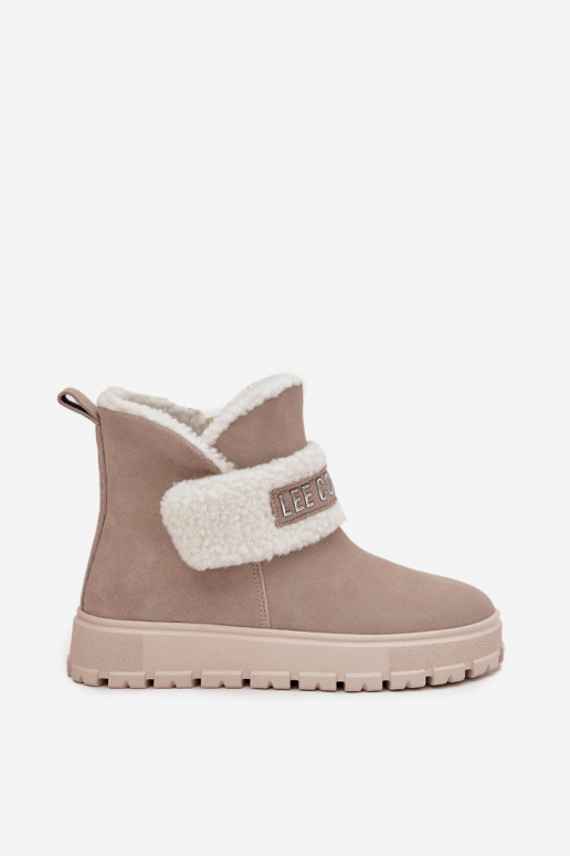 Bottes de neige pour femmes en daim naturel avec isolation Lee Cooper LCJ-25-01-3739 en gris