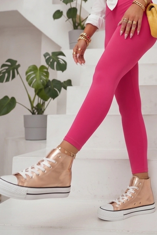 Gouden metallic enkelsneakers Piper