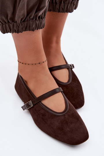 Ballerina's met bandjes van faux suede Felora