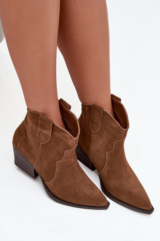 Bottines pour femmes de style cowboy en daim synthétique marron Beretta