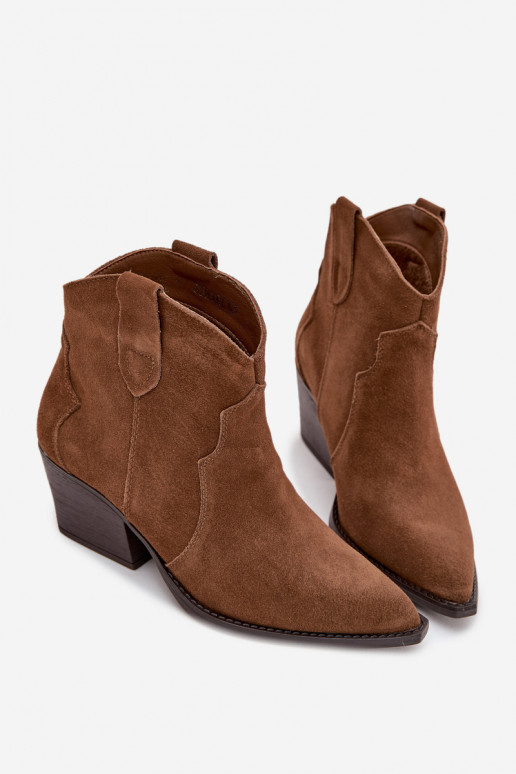 Bottines pour femmes de style cowboy en daim synthétique marron Beretta
