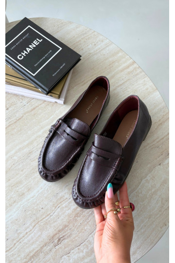 Mocassins pour femmes avec volants couleur bordeaux Sabley 2