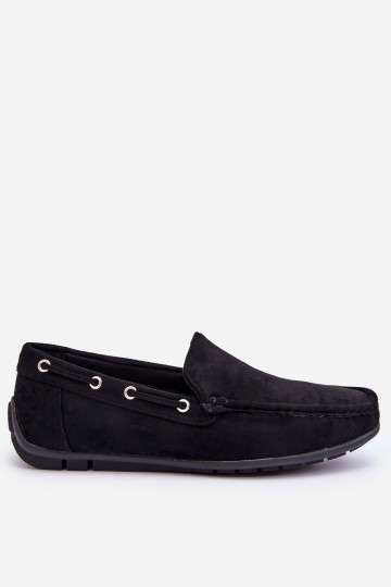 Zwarte suède heren mocassins Rayan 2
