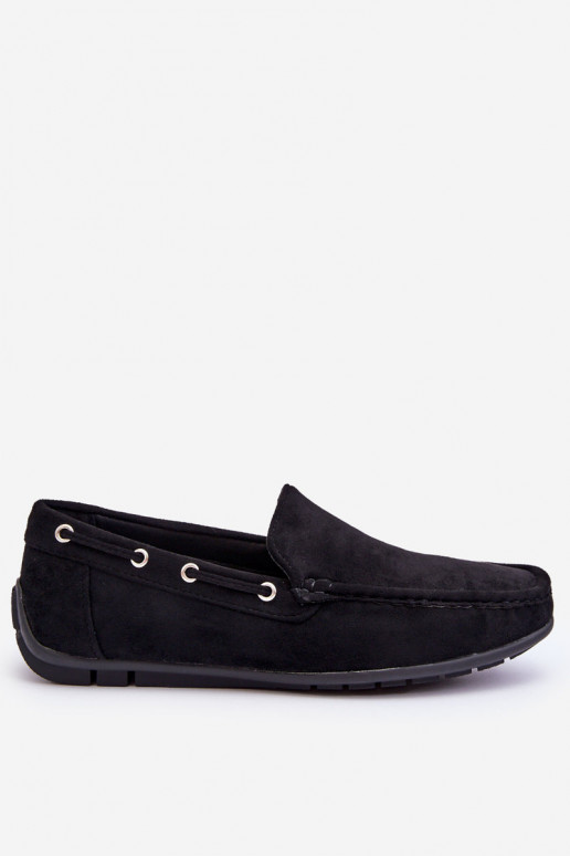 Mocassins pour hommes en daim noir Rayan