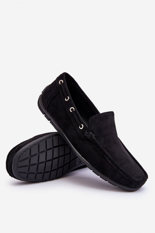 Mocassins pour hommes en daim noir Rayan