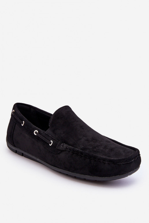 Mocassins pour hommes en daim noir Rayan