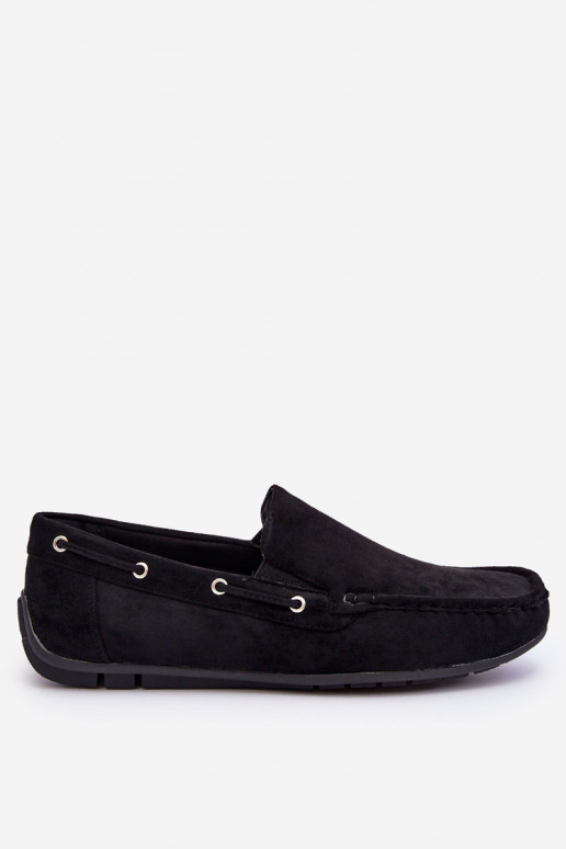 Mocassins pour hommes en daim noir Rayan