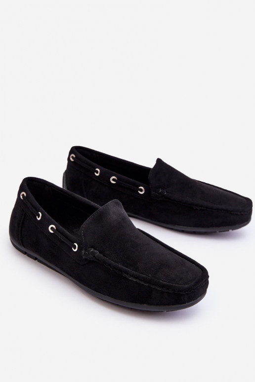 Mocassins pour hommes en daim noir Rayan