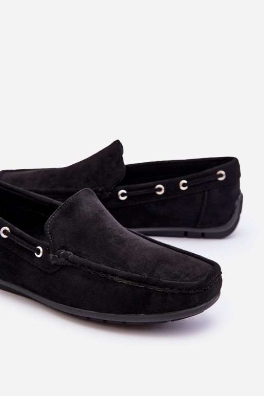 Zwarte suède heren mocassins Rayan