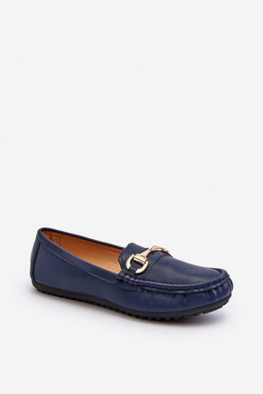Mocassins classiques pour femmes en simili cuir bleu foncé Demese