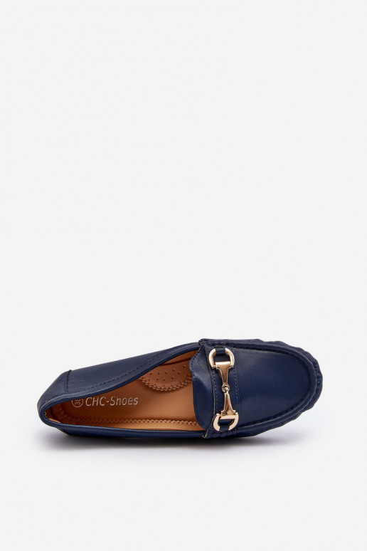 Mocassins classiques pour femmes en simili cuir bleu foncé Demese