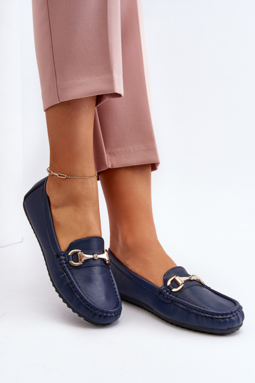 Mocassins classiques pour femmes en simili cuir bleu foncé Demese