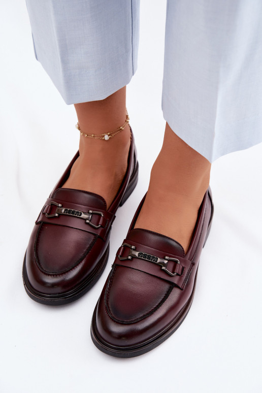 Bordeaux Damen Leder Mokassins Vinceza 39983