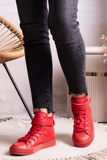 Rode hoge sneakers van faux leather Bonbonita