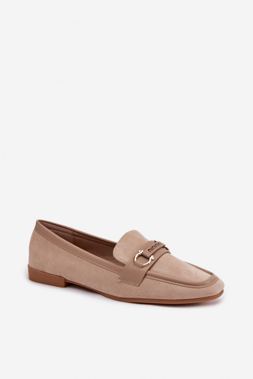 Mocassins couleur sable avec éléments décoratifs Evelora