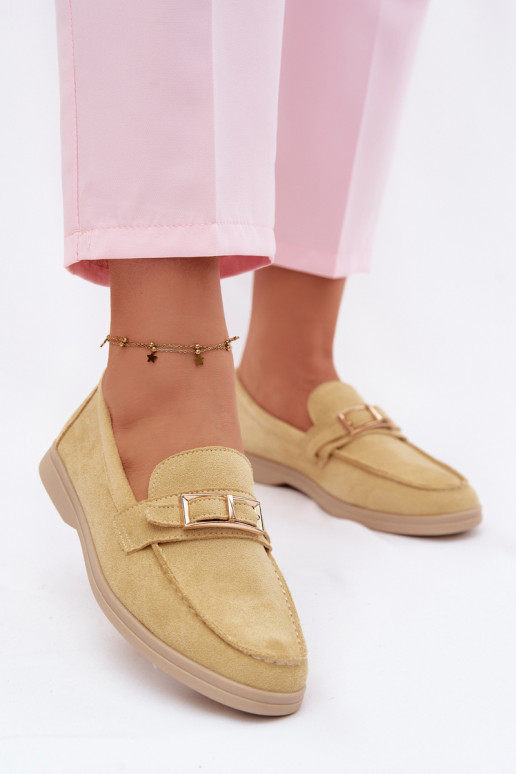 Mocassins jaunes pour femmes avec boucles Belinae