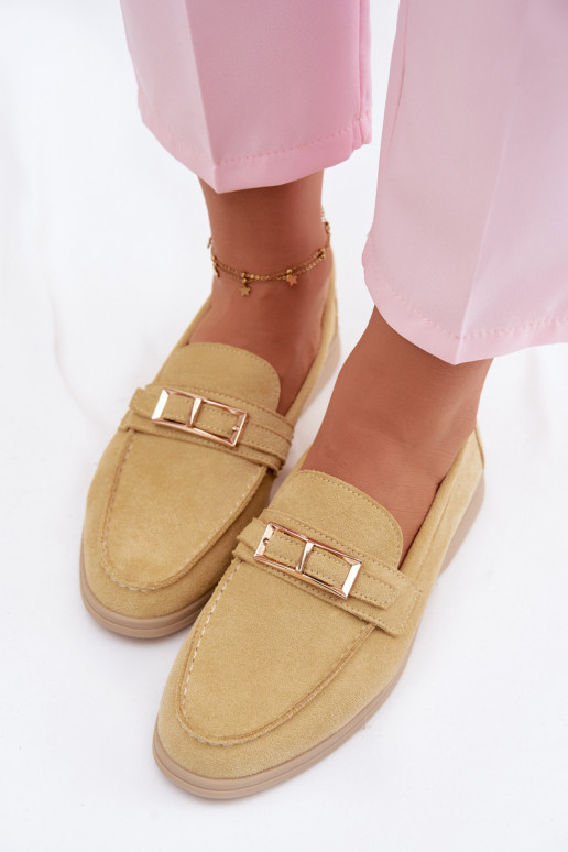 Mocassins jaunes pour femmes avec boucles Belinae
