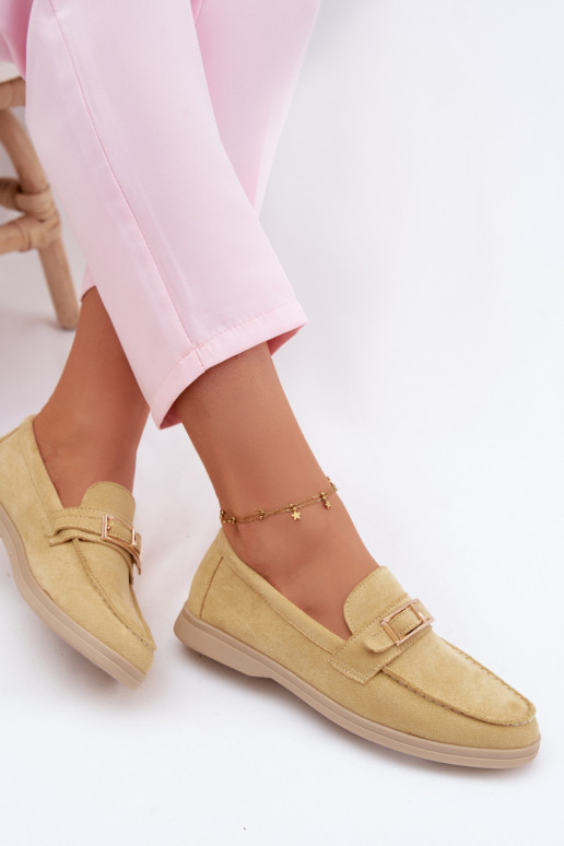 Mocassins jaunes pour femmes avec boucles Belinae