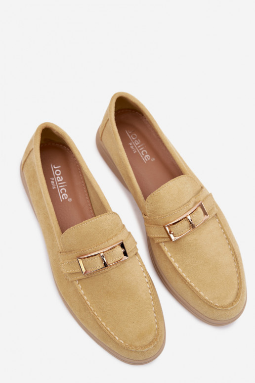 Mocassins jaunes pour femmes avec boucles Belinae