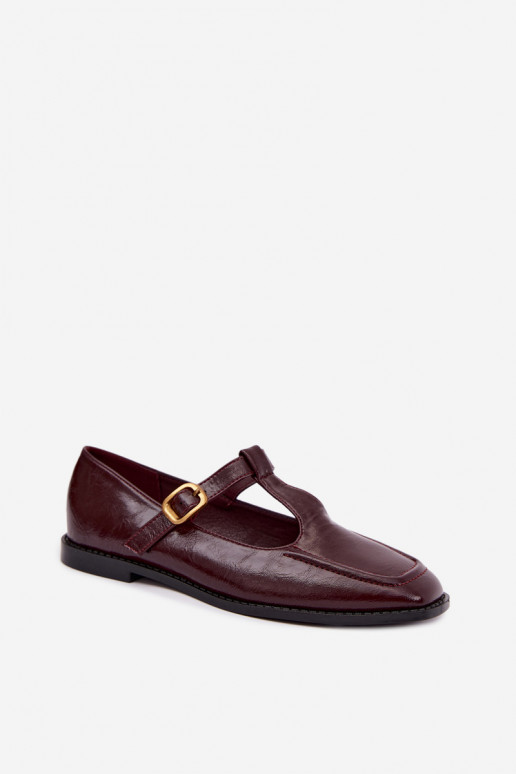 Bordeaux faux leren schoenen met banden Bonnia