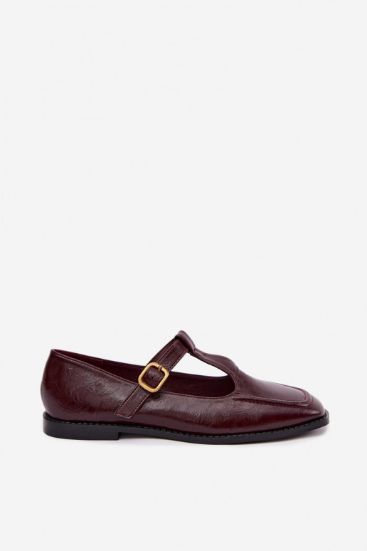 Bordeaux faux leren schoenen met banden Bonnia