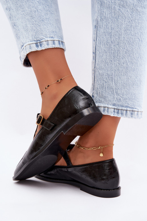 Chaussures en simili cuir noir avec brides Bonnia