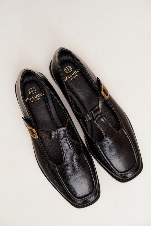 Chaussures en simili cuir noir avec brides Bonnia