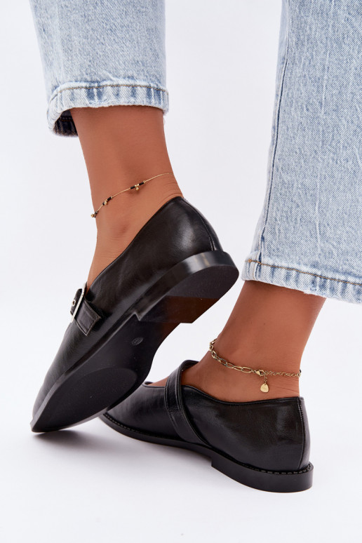 Schwarze Ballerinas mit Schnallen Muretta