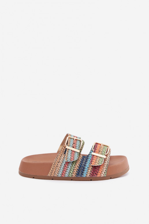 Chaussons dorés pour femmes avec boucles et plateforme en différentes couleurs Meretta