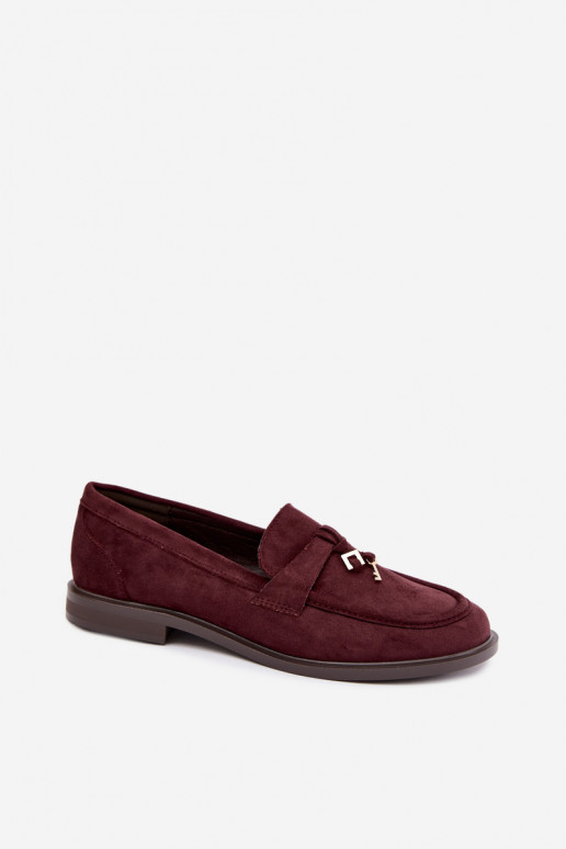 Mocassins bordeaux pour femmes en simili daim Raylie