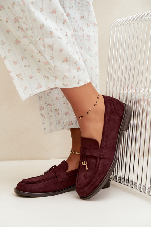 Bordeaux dames mocassins van faux suede Raylie