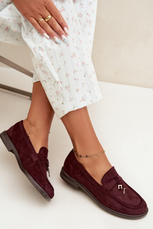 Mocassins bordeaux pour femmes en simili daim Raylie