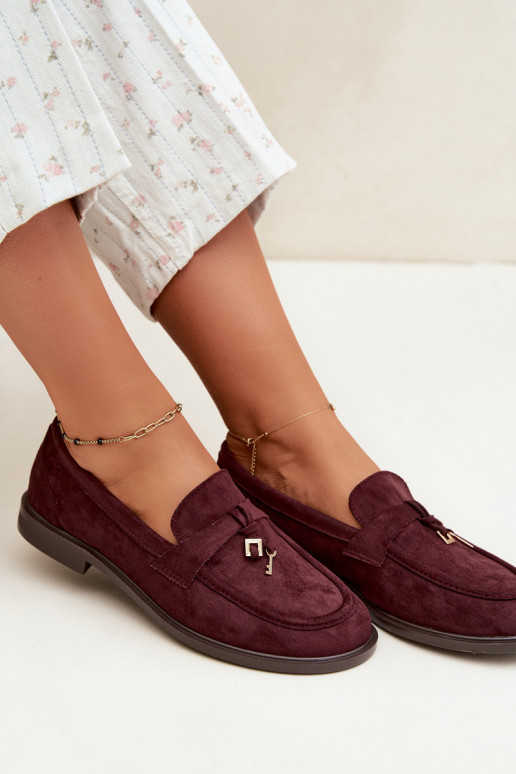 Bordeaux dames mocassins van faux suede Raylie