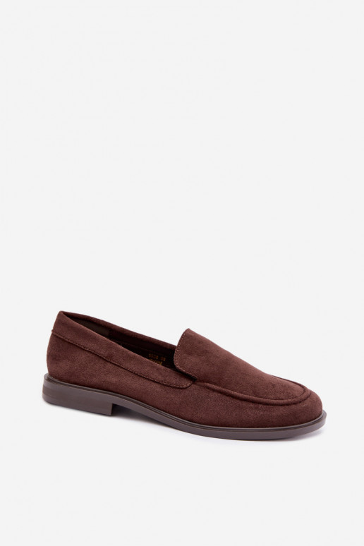 Mocassins en chocolat pour femmes en simili daim Laisie