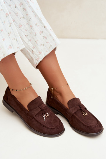 mocassins pour femmes en daim synthétique chocolat Raylie