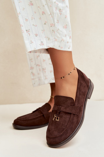 dames mocassins van faux suede chocolade Raylie 2