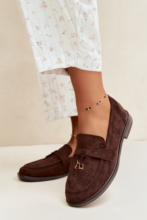 mocassins pour femmes en daim synthétique chocolat Raylie
