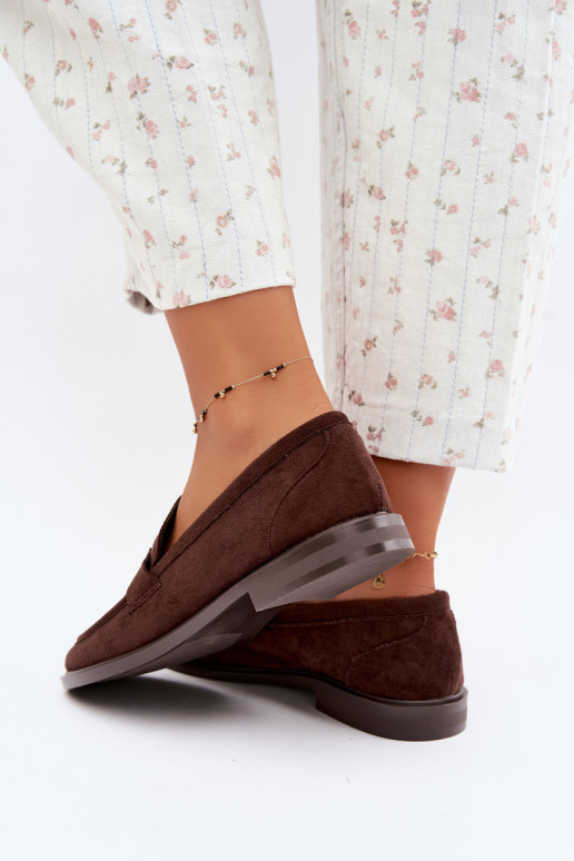 mocassins pour femmes en daim synthétique chocolat Raylie