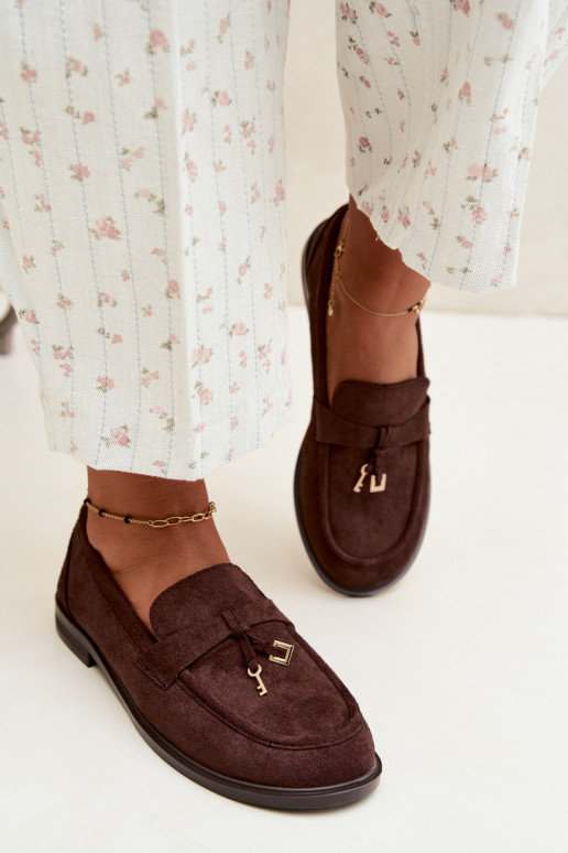 mocassins pour femmes en daim synthétique chocolat Raylie