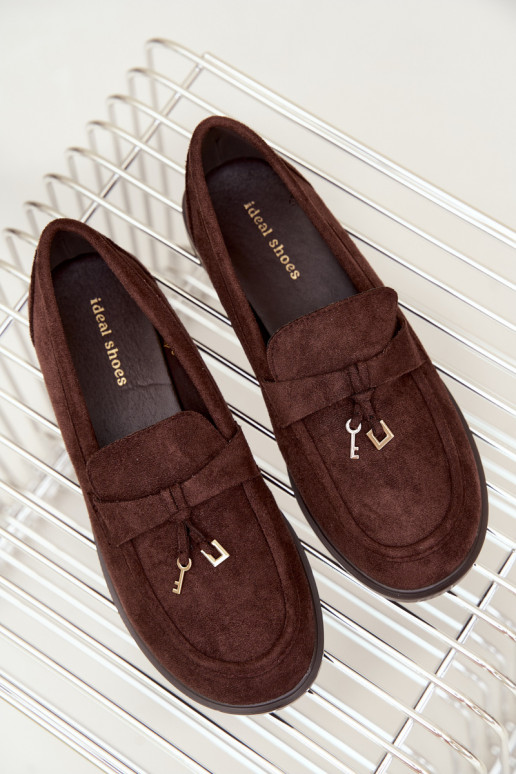 mocassins pour femmes en daim synthétique chocolat Raylie