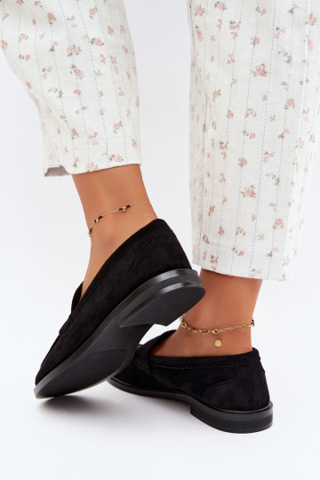 dames mocassins van faux suede zwart Raylie 2