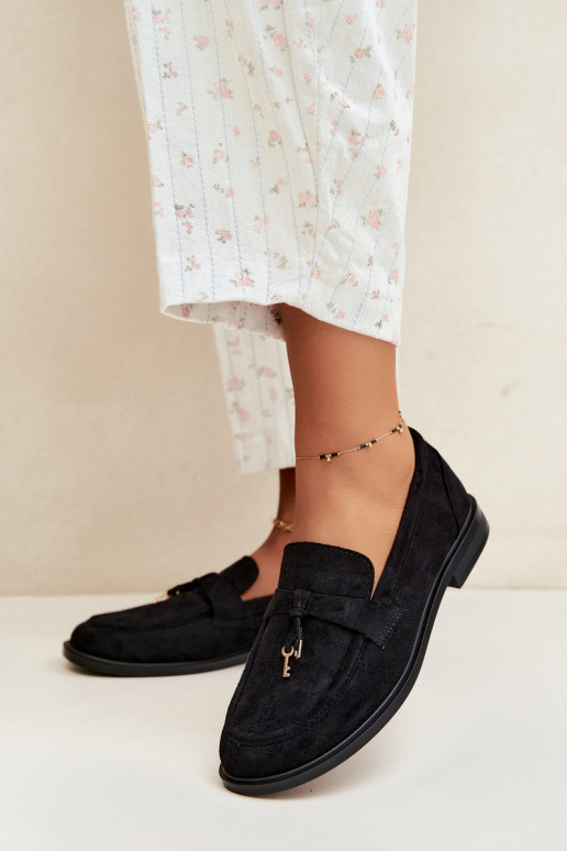 dames mocassins van faux suede zwart Raylie