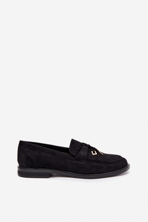 mocassins pour femmes en daim synthétique noirs Raylie